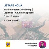 Inchiriere teren 26.620 mp | Logistica | Adunatii Copaceni